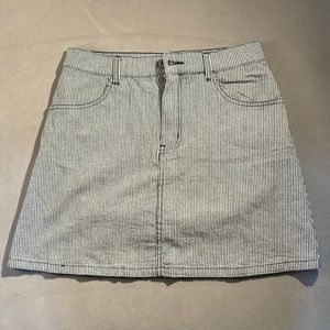 Brandy Melville J Galt Cotton Seersucker Miniskirt Denim White Like New Small